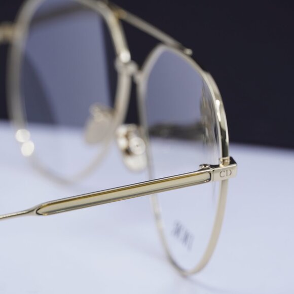 Dior GEMDIORO AU B000 Aviator 58mm Eyeglasses - Gold - Picture 10 of 11